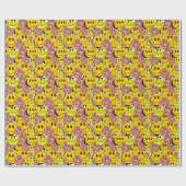 Mikitiez Throw Pillow Smileyface gelber Garten Geschenkpapier (Flach)