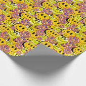 Mikitiez Throw Pillow Smileyface gelber Garten Geschenkpapier (Ecke)