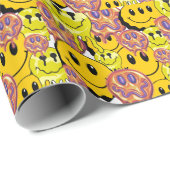 Mikitiez Throw Pillow Smileyface gelber Garten Geschenkpapier (Rolleneckpunkt)