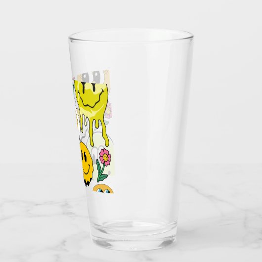 Mikitiez Throw Pillow Smileyface gelber Garten Glas (Links)