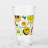 Mikitiez Throw Pillow Smileyface gelber Garten Glas (Vorderseite)