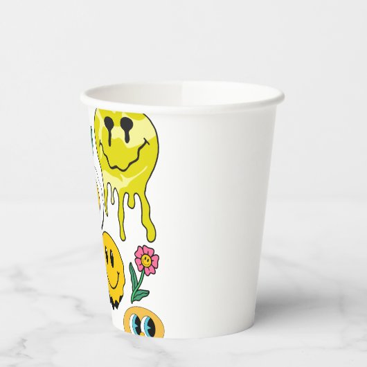 Mikitiez Throw Pillow Smileyface gelber Garten Pappbecher (Links)