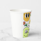 Mikitiez Throw Pillow Smileyface gelber Garten Pappbecher (Rechts)