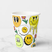 Mikitiez Throw Pillow Smileyface gelber Garten Pappbecher (Vorderseite)