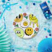 Mikitiez Throw Pillow Smileyface gelber Garten Pappteller (Party)