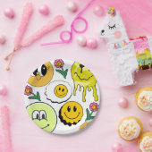 Mikitiez Throw Pillow Smileyface gelber Garten Pappteller (Party)