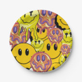 Mikitiez Throw Pillow Smileyface gelber Garten Pappteller (Vorderseite)