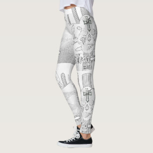 Mikitiez Träumer Totenkopf Tattoo Regenbogen Rose  Leggings