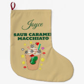 Mikitiez Trex Dinosaurier Eiskaffee-Karamelli xmas Großer Weihnachtsstrumpf (Vorderseite)