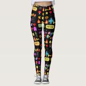 Mikitiez videogame pixel halloween spooky bat  leggings (Vorderseite)