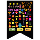 Mikitiez Videospiel Pixel halloween Spookbat Wimpelkette (Dritte Fahne)