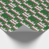 Mikitiez Weihnachten Santa Snowboard Crew Pinguin Geschenkpapier (Ecke)