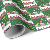 Mikitiez Weihnachten Santa Snowboard Crew Pinguin Geschenkpapier (Rolleneckpunkt)