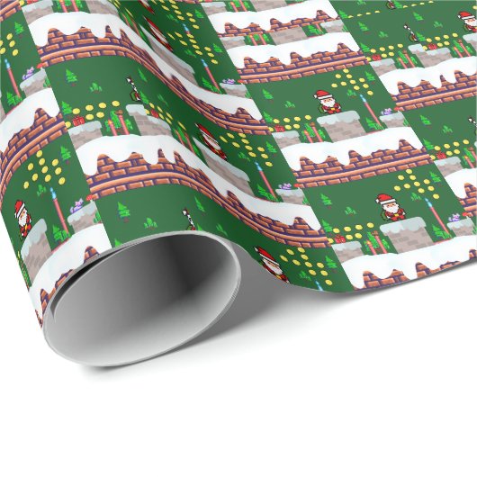 Mikitiez Weihnachten Santa Snowboard Crew Pinguin Geschenkpapier (Rolleneckpunkt)