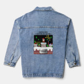 Mikitiez Weihnachten Santa Snowboard Crew Pinguin Jeansjacke (Rückseite)