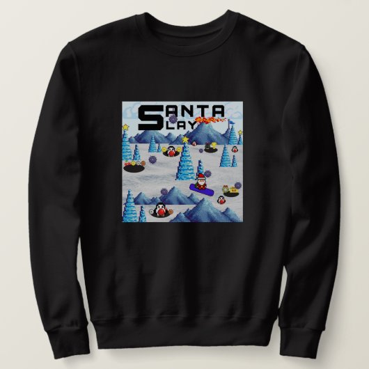 Mikitiez Weihnachten Santa Snowboard Crew Pinguin Sweatshirt (Design vorne)