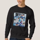 Mikitiez Weihnachten Santa Snowboard Crew Pinguin Sweatshirt (Vorderseite)