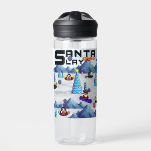 Mikitiez Weihnachten Santa Snowboard Crew Pinguin Trinkflasche