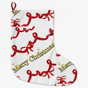 Mikitiez Weihnachtsband rotweiß Zuckerstange X'mas Großer Weihnachtsstrumpf