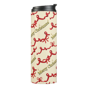 Mikitiez Weihnachtsband rotweiß Zuckerstange X'mas Thermosbecher