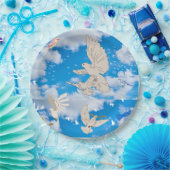 Mikitiez Weißvogel Blau Himmel Sommerstrand Freihe Pappteller (Party)