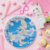 Mikitiez Weißvogel Blau Himmel Sommerstrand Freihe Pappteller (Party)