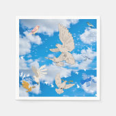 Mikitiez Weißvogel Blau Himmel Sommerstrand Freihe Serviette (Vorderseite)