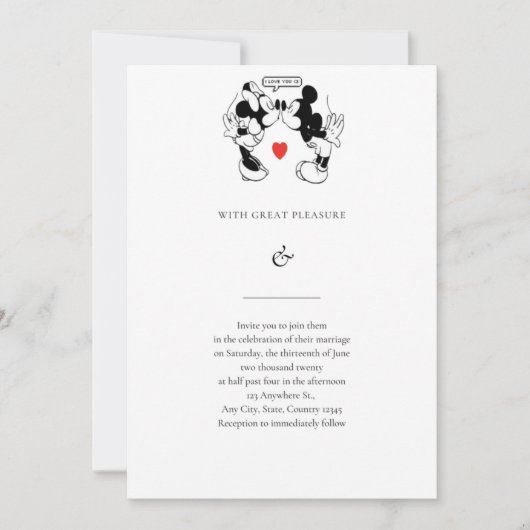 Mikky Hochzeit Einladung (Vorderseite)