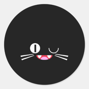Miko Kuta Neko Cat Cosplay Glitch Videospiel Techs Runder Aufkleber
