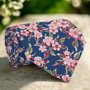 Mikro-Blumenhintergrund Vintage Moderne Rosa Blume Krawatte