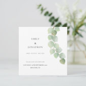 Mikro-Hochzeiten Eukalyptus botanisch Save the Dat Date (Stehend Vorderseite)