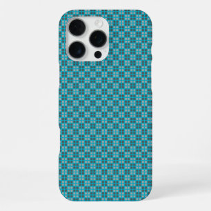 Mikro karierter blauer iPhone-Schutz iPhone 16 Pro Max Hülle