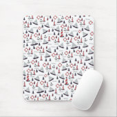 Mikro-Nautik-Muster im Vintage-Stil gedruckt. Mousepad (Mit Mouse)