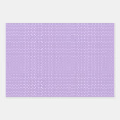 Mikro-Polka-Dot-Weiß - 3 Lila Geschenkpapier Set (Vorderseite 2)