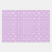 Mikro-Polka-Dot-Weiß - 3 Lila Geschenkpapier Set (Vorderseite)