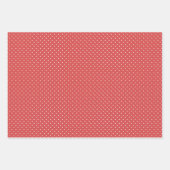 Mikro-Polka-Dot-Weiß - 3 Rot Geschenkpapier Set (Vorderseite 2)