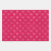 Mikro-Polka-Dot-Weiß - 3 Rot Geschenkpapier Set (Vorderseite)