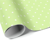 Mikro-Polka-Dot-Weiß - Frühjahrsgrün Geschenkpapier (Rolleneckpunkt)