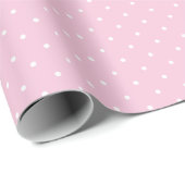 Mikro-Polka-Dot-Weiß - Hellrosa Geschenkpapier (Rolleneckpunkt)