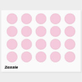 Mikro-Polka-Dot-Weiß - Hellrosa Runder Aufkleber (Blatt)