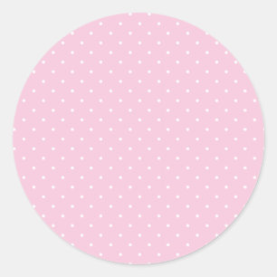Mikro-Polka-Dot-Weiß - Hellrosa Runder Aufkleber
