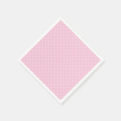 Mikro-Polka-Dot-Weiß - Hellrosa Serviette (Ecke)