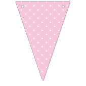 Mikro-Polka-Dot-Weiß - Hellrosa Wimpelkette (Dritte Fahne)