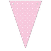Mikro-Polka-Dot-Weiß - Hellrosa Wimpelkette (Zweite Fahne)