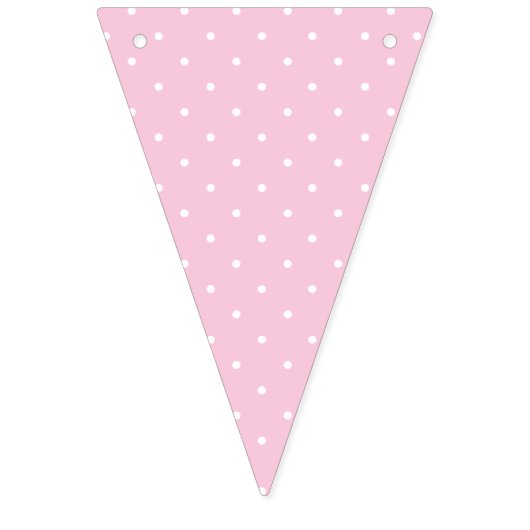 Mikro-Polka-Dot-Weiß - Hellrosa Wimpelkette (Erste Fahne)