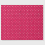 Mikro-Polka-Dot-Weiß - Himbeerrot Geschenkpapier (Flach)