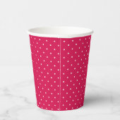 Mikro-Polka-Dot-Weiß - Himbeerrot Pappbecher (Rechts)