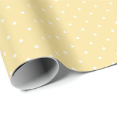 Mikro-Polka-Dot-Weiß - Kanariengelb Geschenkpapier (Rolleneckpunkt)
