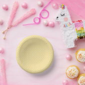 Mikro-Polka-Dot-Weiß - Kanariengelb Pappteller (Party)