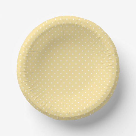 Mikro-Polka-Dot-Weiß - Kanariengelb Pappteller (Vorderseite)